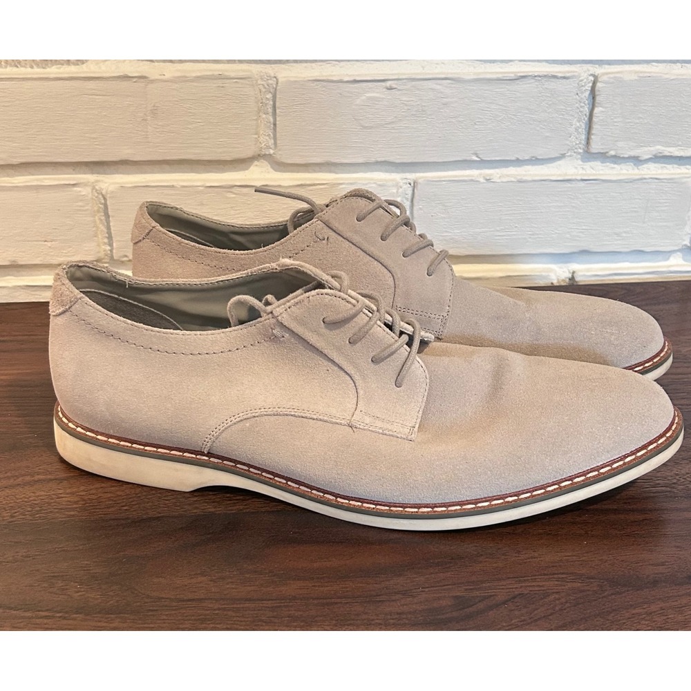 BP‎ Shane-Lea Mens 10.5M Tan/Gray Suede Leather Derby Shoe Casual Preppy Neutral